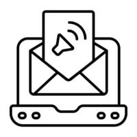 A linear design, icon of audio mail vector