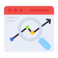 A flat design, icon of search analysis vector