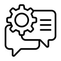 Bubbles with gear, icon of chat setting vector