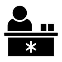 Hospital reception icon in trendy design vector