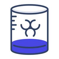 A modern style icon of toxic beaker vector