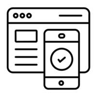 un lineal diseño, icono de teléfono sitio web vector