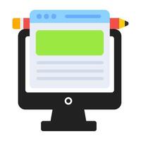 A flat design, icon of online content writing vector