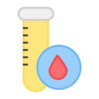 Editable flat icon of blood sample, editable vector