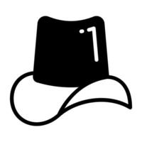 un sombreros accesorio icono, lleno diseño de sombrero vector