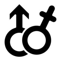 Gender signs icon in editable solid design vector