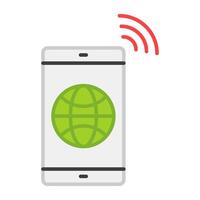 A flat design, icon of mobile network vector