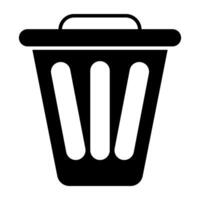 A glyph design, icon of  dustbin vector