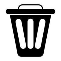 A glyph design, icon of  dustbin vector