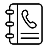 A linear design, icon of phone book vector