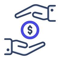 A flat design, icon of money donation vector