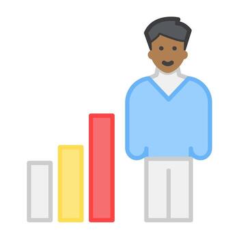 A flat design, icon of performance graph vector