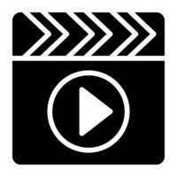 An entertainment design vector, solid design of clapperboard vector