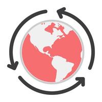 A flat design, icon of globalization vector