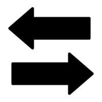 An icon design of opposite direction arrows, data transfer vector