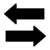 An icon design of opposite direction arrows, data transfer vector