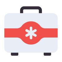 First aid kit for medical emergency icon in flat design vector