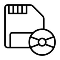 A linear design, icon of floppy disk vector