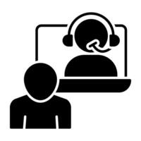 A flat design, icon of customer support vector