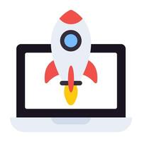 A flat design, icon of startup vector