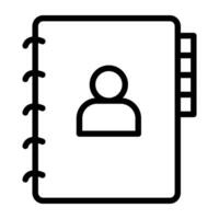 Avatar on jotter, concept of contact book vector