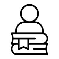 Avatar with books, icon of student vector