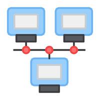 Computer connections denoting concept of lan network vector