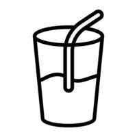 linear design, juice drink glass icon vector
