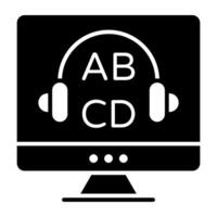 An icon design of audio learning, editable vector