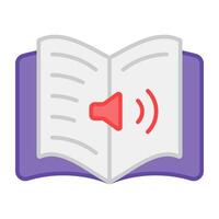 An icon design of audiobook, editable vector