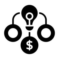 icono de financiero idea, innovador sólido diseño vector