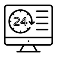 Linear design, icon of 24hr service vector