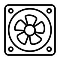 N A linear design, icon of computer cooling fan vector