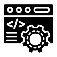 Icon of web coding, glyph design vector