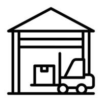 Parcels on pallet showcasing bendi truck icon vector