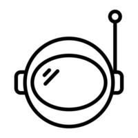 Vector astronaut helmet icon in linear design.