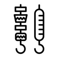 Icon of bbq skewers, linear design vector