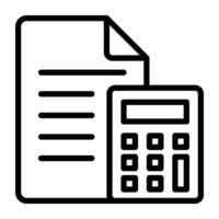 An outline design, icon of budget accounting vector