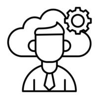 A flat design, icon of cloud manager vector