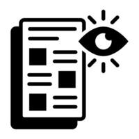 Chart with eye, icon of vision test vector