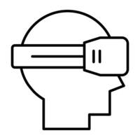 un único diseño icono de vr auriculares vector