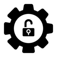 A trendy design icon of unlock setting vector