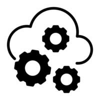 A solid design, icon of cloud setting vector