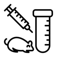 Rat with injection and tube, linear design of mouse test vector