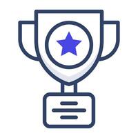 A premium download icon of star trophy, achievement concept vector