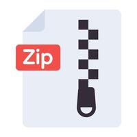 A flat design, icon of zip file vector