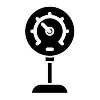 A glyph design, icon of pressure meter vector