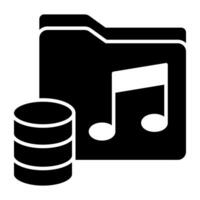 A flat design, icon of music folder vector