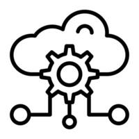 Gear with cloud, an icon design of cloud setting vector