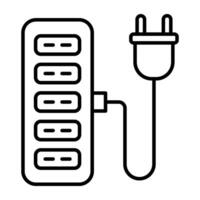 un lineal diseño, icono de extensión cable vector